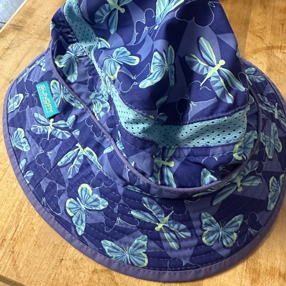 Baby Vibrant Purple and White Sun Hat - Picture 1 of 4